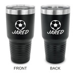 Soccer 30 oz Stainless Steel Tumbler - Black - Double Sided (Personalized)