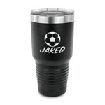 Soccer 30 oz Stainless Steel Tumbler - Black - Single Sided (Personalized)