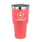 Soccer 30 oz Stainless Steel Ringneck Tumblers - Coral - FRONT