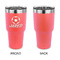 Soccer 30 oz Stainless Steel Ringneck Tumblers - Coral - Single Sided - APPROVAL