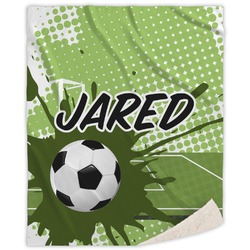 Soccer Sherpa Throw Blanket - 50"x60" (Personalized)