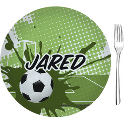 Soccer 8" Glass Appetizer / Dessert Plates - Single or Set (Personalized)