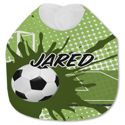 Soccer Jersey Knit Baby Bib w/ Name or Text