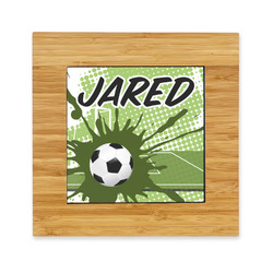 Soccer Bamboo Trivet with Ceramic Tile Insert (Personalized)