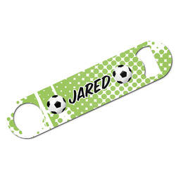 Soccer Bar Bottle Opener - White w/ Name or Text