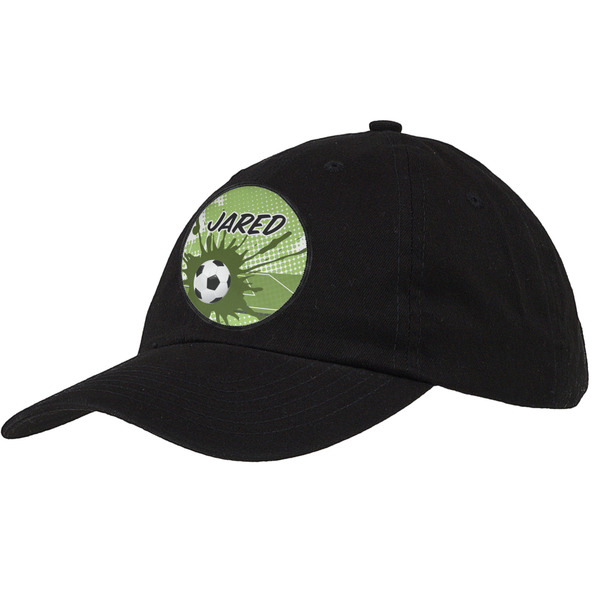 Custom Soccer Baseball Cap - Black (Personalized)