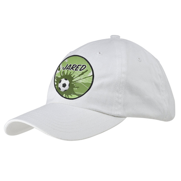 Custom Soccer Baseball Cap - White (Personalized)