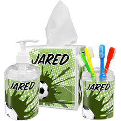 Soccer Acrylic Bathroom Accessories Set w/ Name or Text