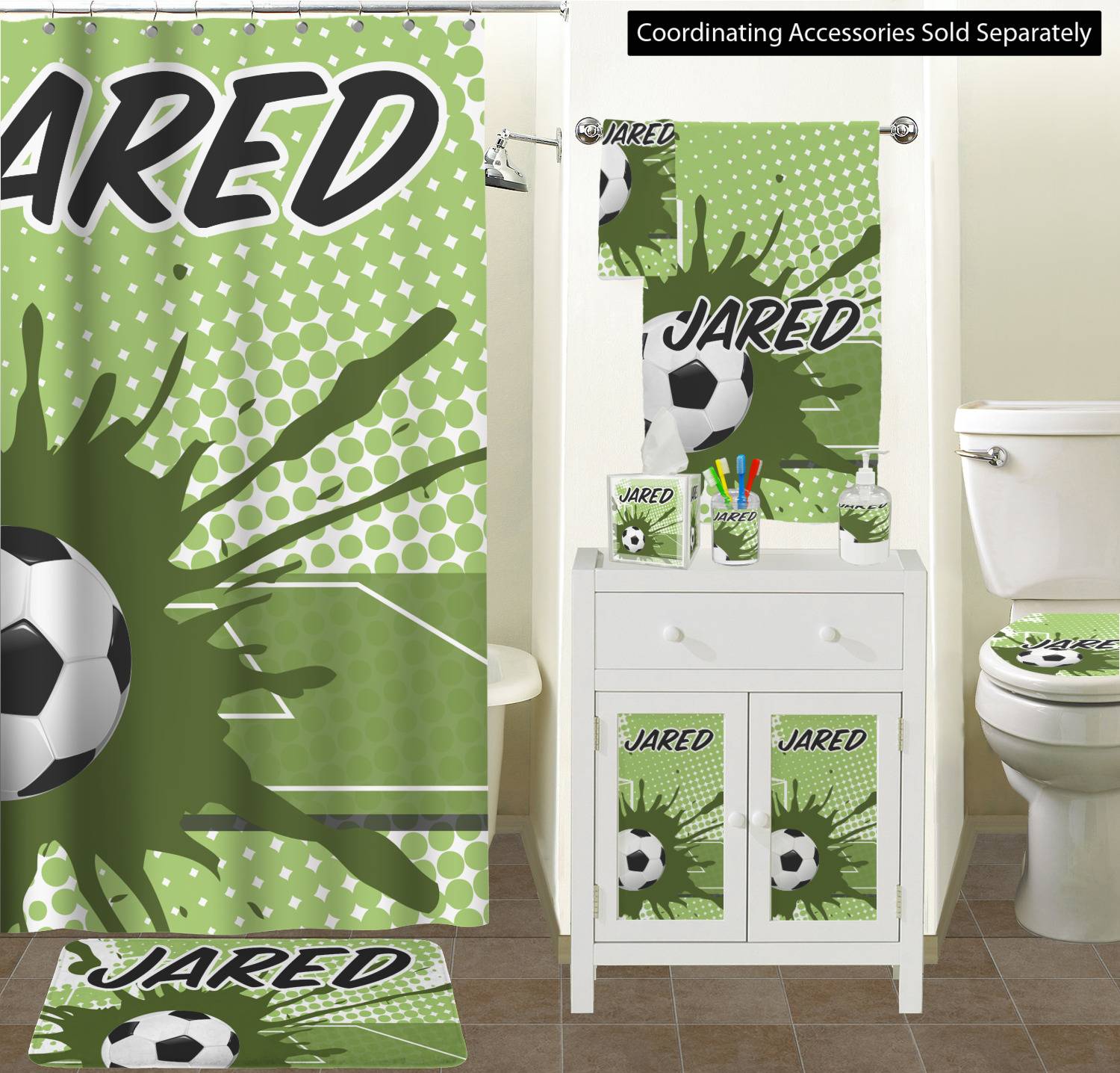 soccer bathroom set