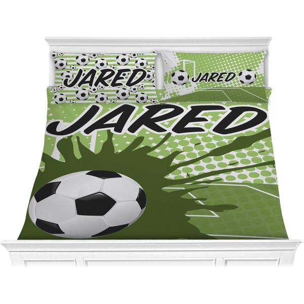 Custom Soccer Comforter Set - King (Personalized)