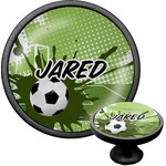 Soccer Cabinet Knob (Black) (Personalized)