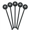 Soccer Black Plastic 5.5" Stir Stick - Round - Fan View