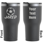 Soccer RTIC Tumbler - Black - Engraved Front & Back (Personalized)