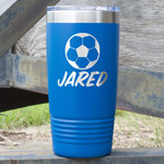 Soccer 20 oz Stainless Steel Tumbler - Royal Blue - Double Sided (Personalized)