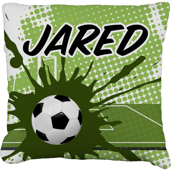 Custom Soccer Faux-Linen Throw Pillow 20" (Personalized)