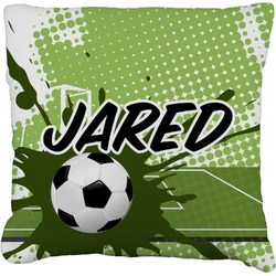 Soccer Faux-Linen Throw Pillow 26" (Personalized)
