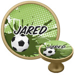 Soccer Cabinet Knob - Gold (Personalized)