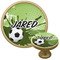 Soccer Cabinet Knob - Gold - Multi Angle