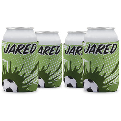 Soccer Can Cooler (12 oz) - Set of 4 w/ Name or Text