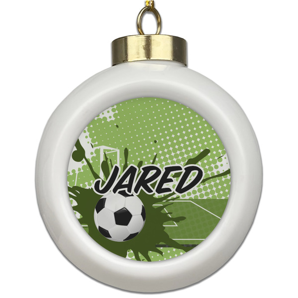 Custom Soccer Ceramic Ball Ornament (Personalized)