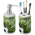 Soccer Ceramic Bathroom Accessories Set (Personalized)