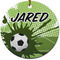 Soccer Ceramic Flat Ornament - Circle (Front)