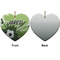 Soccer Ceramic Flat Ornament - Heart Front & Back (APPROVAL)