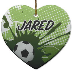 Soccer Heart Ceramic Ornament w/ Name or Text