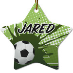 Soccer Star Ceramic Ornament w/ Name or Text