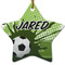 Soccer Ceramic Flat Ornament - Star (Front)