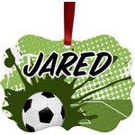 Soccer Metal Frame Ornament - Double Sided w/ Name or Text