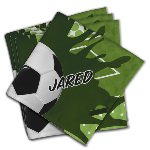 Custom Soccer Cloth Napkins (Set of 4) (Personalized)