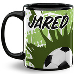 Soccer 11 Oz Coffee Mug - Black (Personalized)