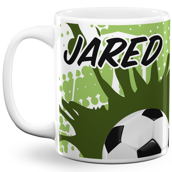 Custom Soccer 11 Oz Coffee Mug - White (Personalized)