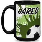 Soccer 15 Oz Coffee Mug - Black (Personalized)