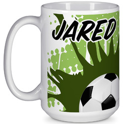 Soccer 15 Oz Coffee Mug - White (Personalized)