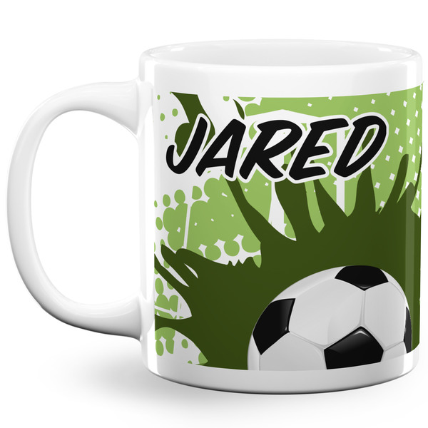 Custom Soccer 20 Oz Coffee Mug - White (Personalized)