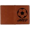 Soccer Cognac Leather Passport Holder Outside Single Sided - Apvl