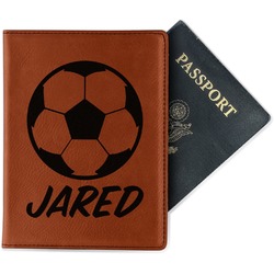 Soccer Passport Holder - Faux Leather - Double Sided (Personalized)
