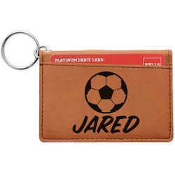 Soccer Leatherette Keychain ID Holder (Personalized)