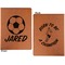 Soccer Cognac Leatherette Portfolios with Notepad - Large - Double Sided - Apvl