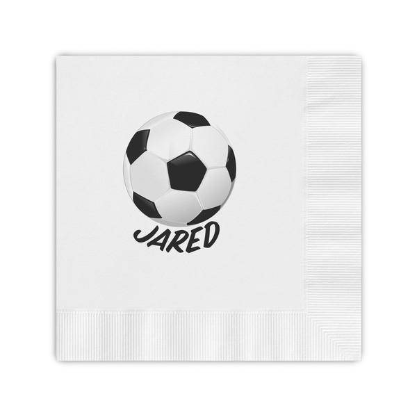 Custom Soccer Coined Cocktail Napkins (Personalized)