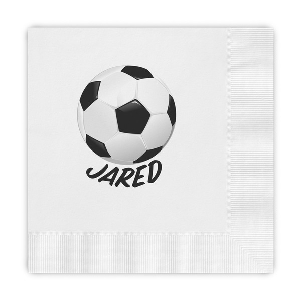 Custom Soccer Embossed Decorative Napkins (Personalized)