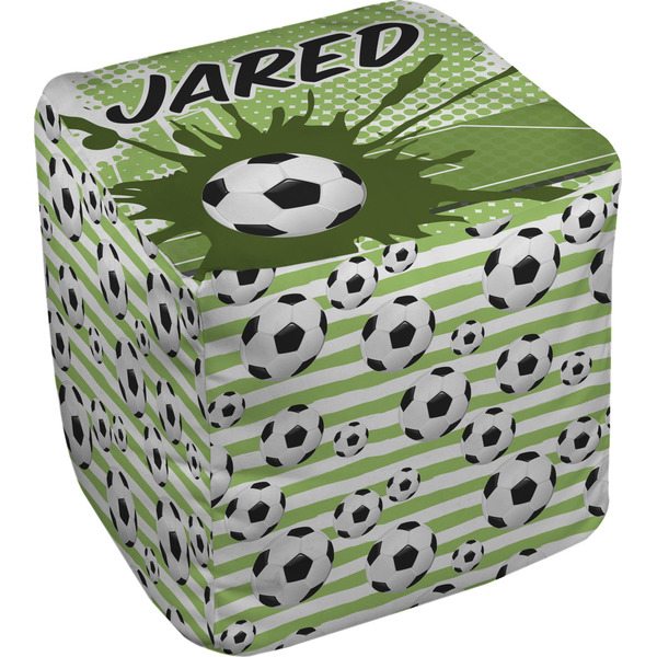 Custom Soccer Cube Pouf Ottoman - 18" (Personalized)