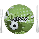 Soccer 10" Glass Lunch / Dinner Plates - Single or Set (Personalized)
