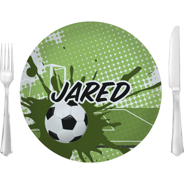 Custom Soccer 10" Glass Lunch / Dinner Plates - Single or Set (Personalized)