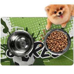 Soccer Dog Food Mat - Small w/ Name or Text