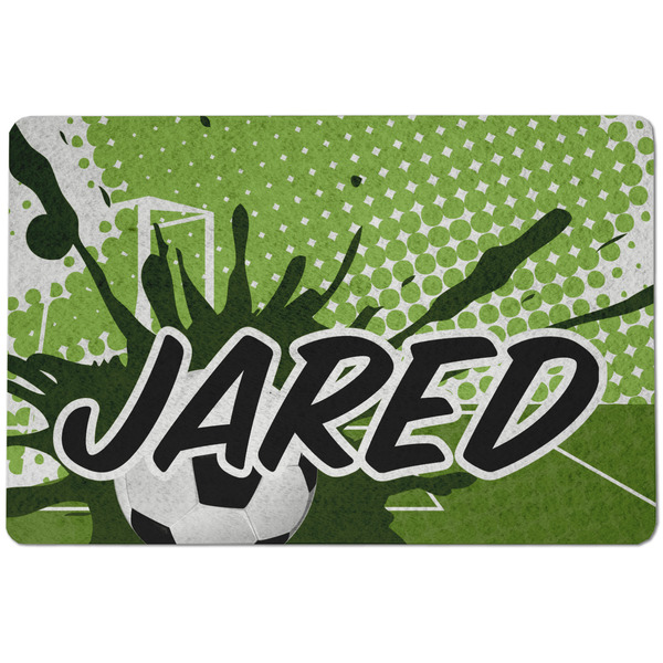 Custom Soccer Dog Food Mat w/ Name or Text