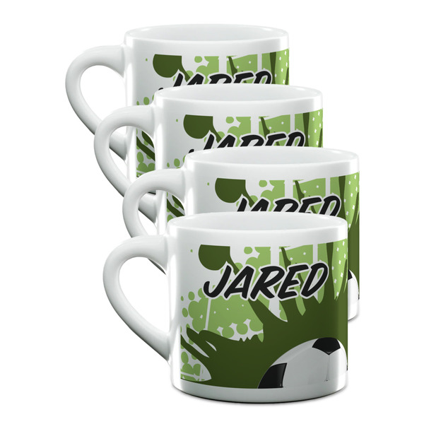 Custom Soccer Double Shot Espresso Cups - Set of 4 (Personalized)