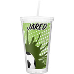 Soccer Double Wall Tumbler with Straw (Personalized)